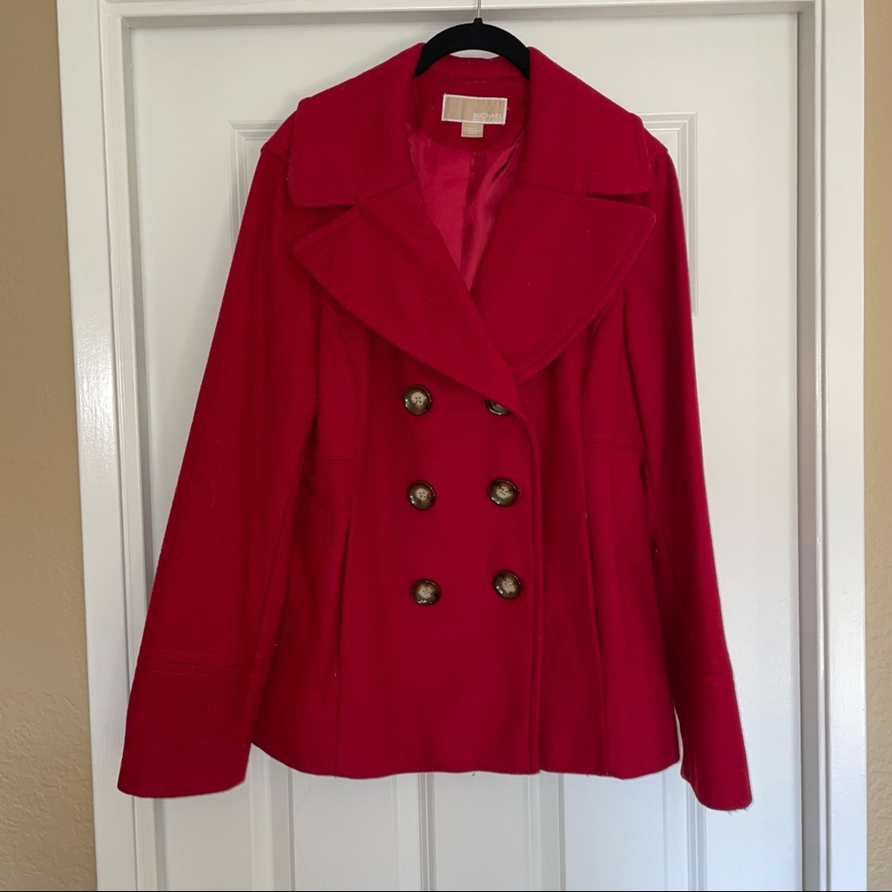 MICHAEL Michael Kors American Red Peacoat